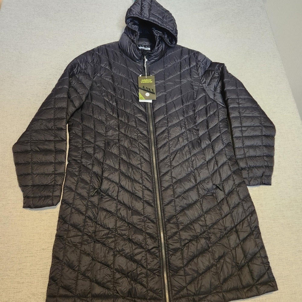 Outdoor Ventures Puffer Parka Women XXL Black Thermolite Pro Hooded Jacket